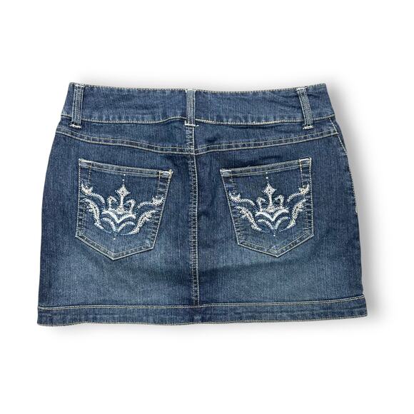 Y2K SO Wear It Declare It Denim Mini Skirt Size 5 - Picture 5 of 8